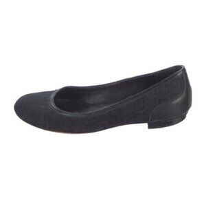 Gucci Authentic Solid Black Canvas Round Toe Ballet Flats 5